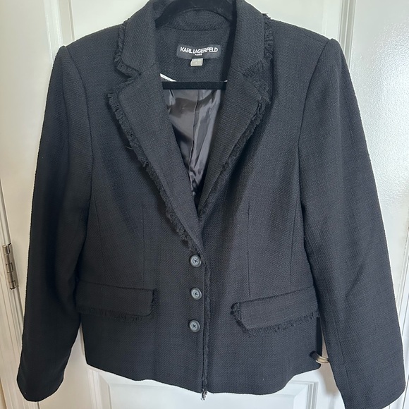 Karl Lagerfeld Paris Tweed Blazer - Picture 1 of 5